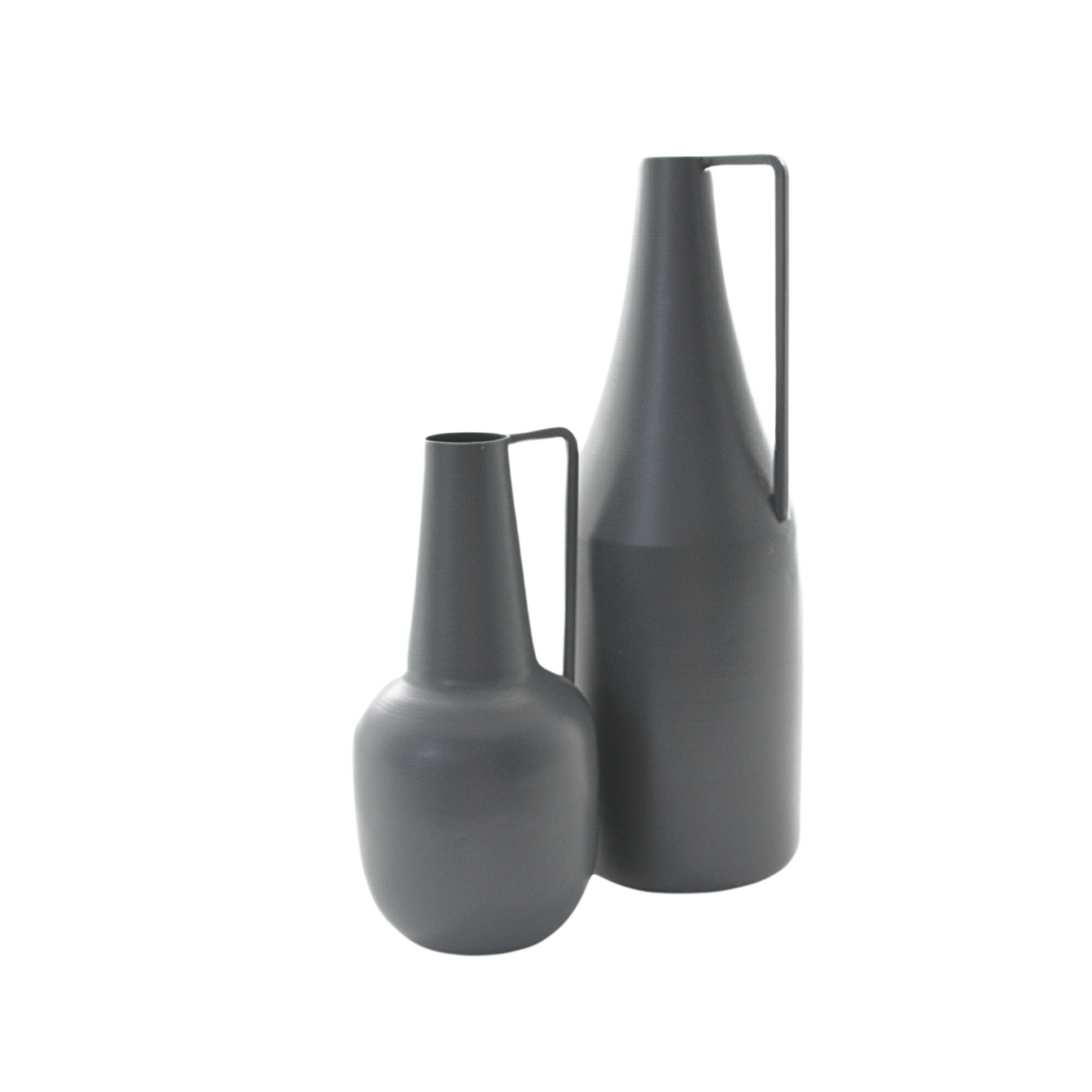 Flasche Vase Metall grau